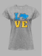Футболка женская с принтом "Love Ukraine" (220608)
