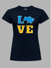 Футболка женская с принтом "Love Ukraine" (220608)