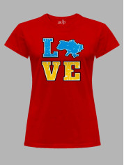 Футболка женская с принтом "Love Ukraine" (220608)