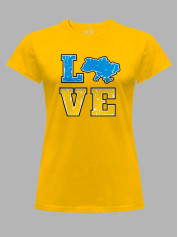 Футболка женская с принтом "Love Ukraine" (220608)