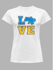 Футболка женская с принтом "Love Ukraine" (220608)