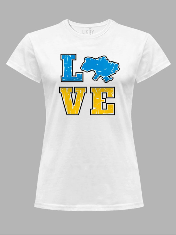 Футболка женская с принтом "Love Ukraine" (220608)