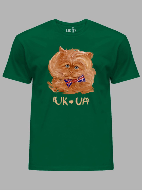 Футболка с патриотическим принтом Украинские коты "UK Love UA" (220617)