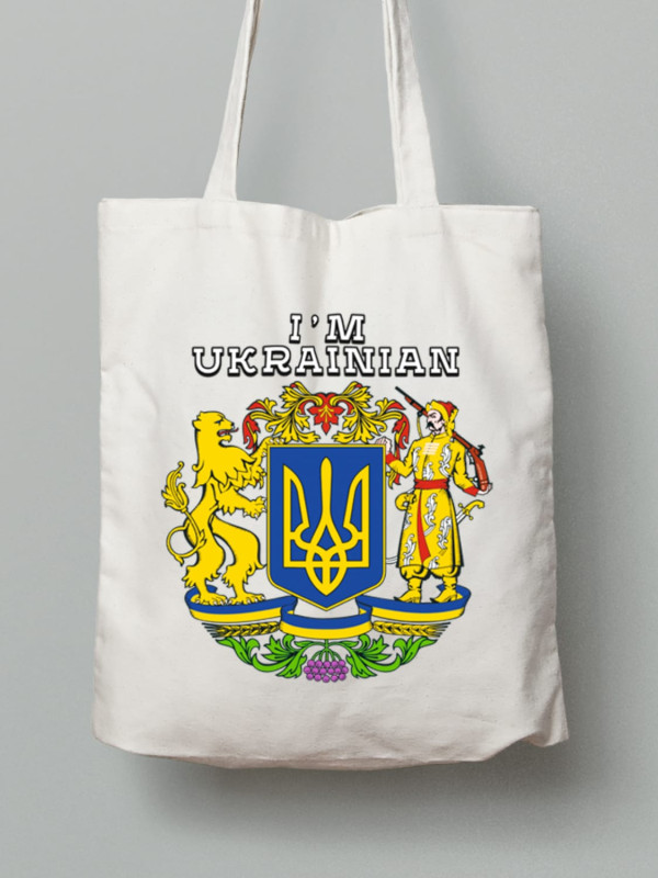 Экосумка из хлопка 38х40см с принтом "Я - Украинец" (220621)