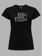 Футболка женская с принтом "раша - нет, мир - да" (220729)