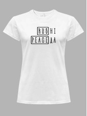 Футболка женская с принтом "раша - нет, мир - да" (220729)