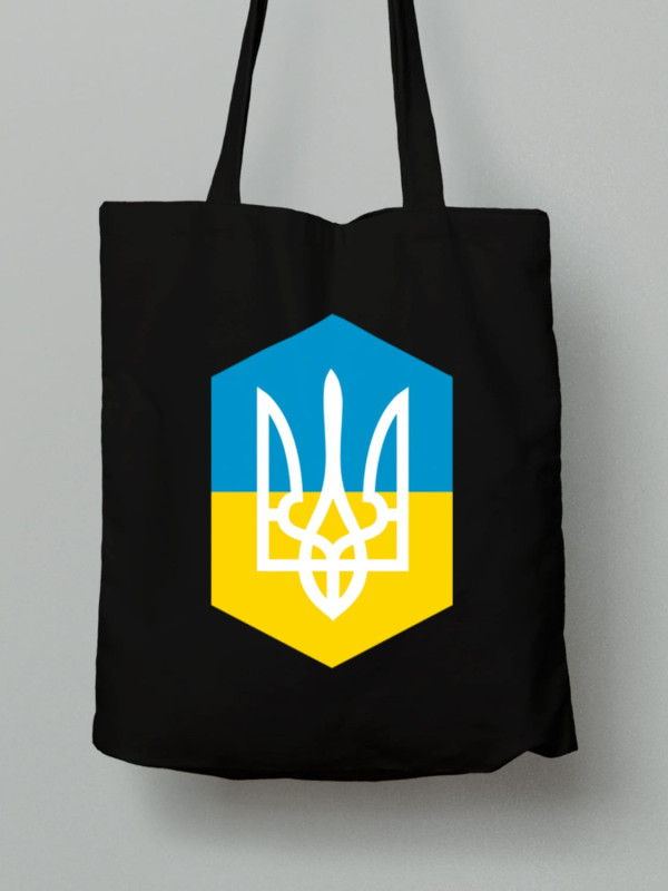 Экосумка из хлопка 38х40см с принтом "Украинский герб" (220739)
