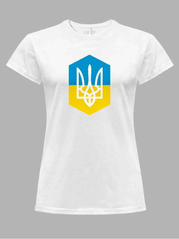 Футболка женская с принтом "Украинский герб" (220739)