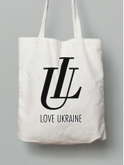 Экосумка из хлопка 38х40см с принтом "Люблю Украину" (220746)