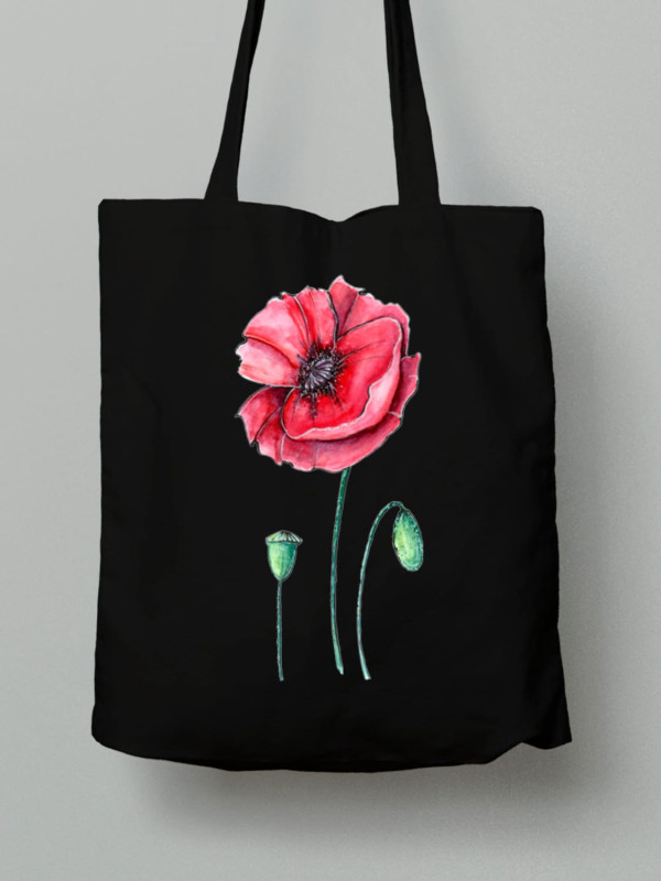 Екосумка з бавовни 38х40см з принтом "Квітка" (220878)