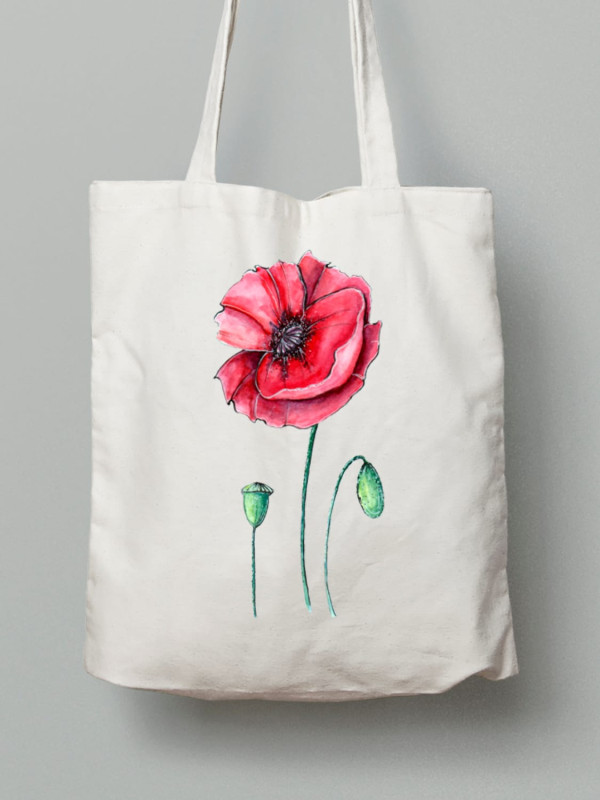 Екосумка з бавовни 38х40см з принтом "Квітка" (220878)