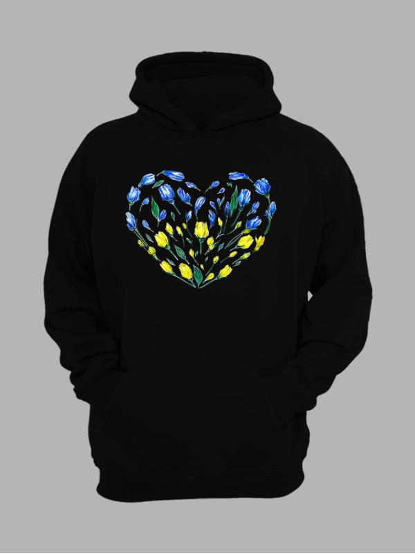 Худи с патриотическим принтом "Сердце цветет" (220882)