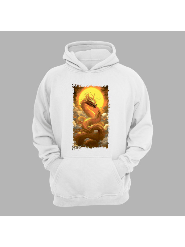 Худі з принтом "Сонячний дракон у хмарах" (231004)