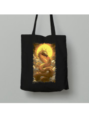 Екосумка шопер з бавовни 38х40см з принтом "Сонячний дракон у хмарах" (231004)