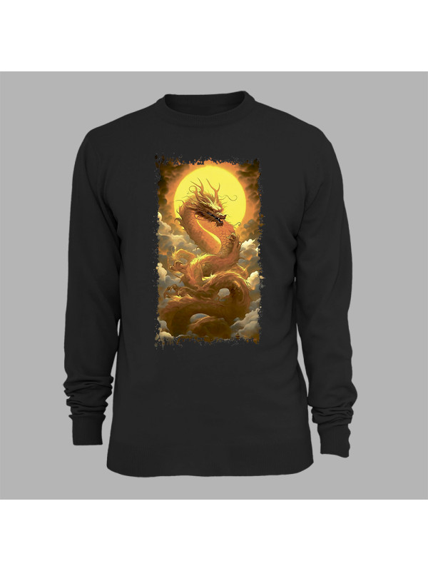 Світшот з принтом "Сонячний дракон у хмарах" (231004)