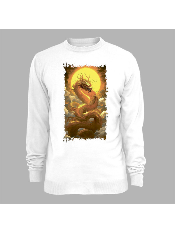 Світшот з принтом "Сонячний дракон у хмарах" (231004)