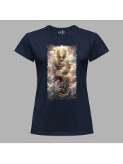 Футболка жіноча з принтом "Повітряний дракон у хмарах" (231005)