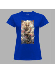 Футболка жіноча з принтом "Повітряний дракон у хмарах" (231005)