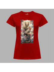 Футболка жіноча з принтом "Повітряний дракон у хмарах" (231005)