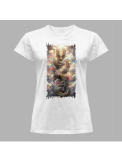 Футболка жіноча з принтом "Повітряний дракон у хмарах" (231005)