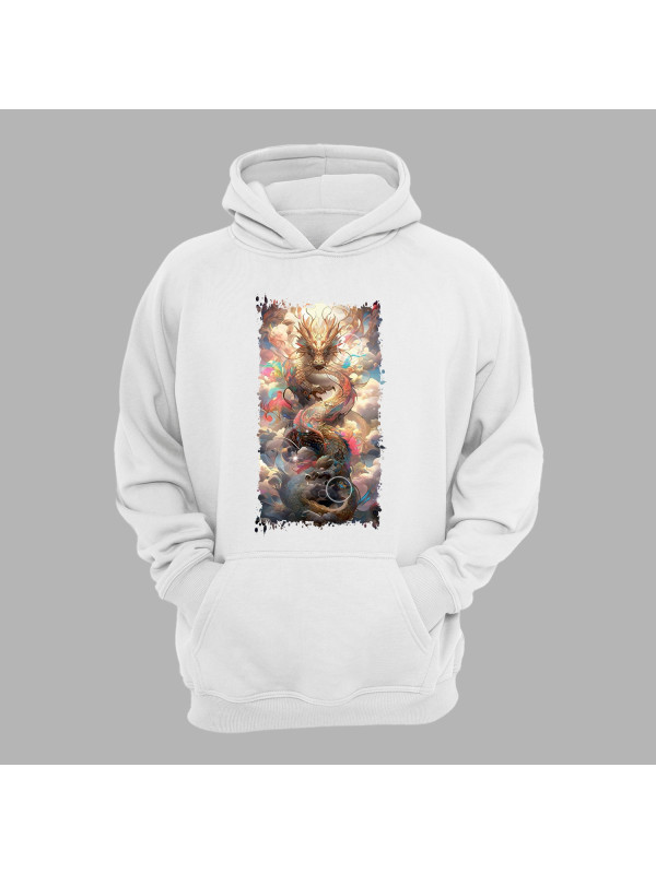 Худі з принтом "Повітряний дракон у хмарах" (231005)