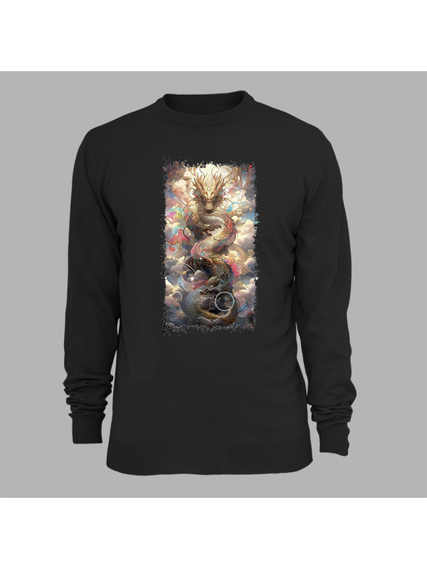 Світшот з принтом "Повітряний дракон у хмарах" (231005)