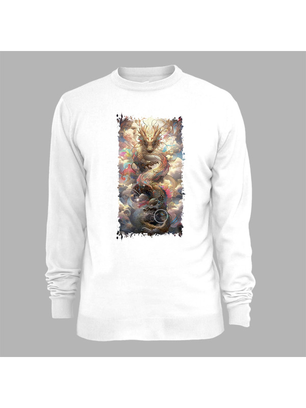 Світшот з принтом "Повітряний дракон у хмарах" (231005)