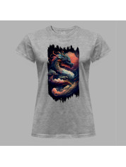 Футболка жіноча з принтом "Повітряно-вогняний дракон" (231006)