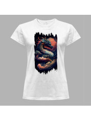 Футболка жіноча з принтом "Повітряно-вогняний дракон" (231006)