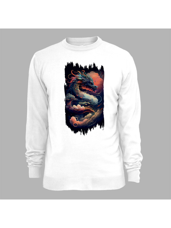 Світшот з принтом "Повітряно-вогняний дракон" (231006)