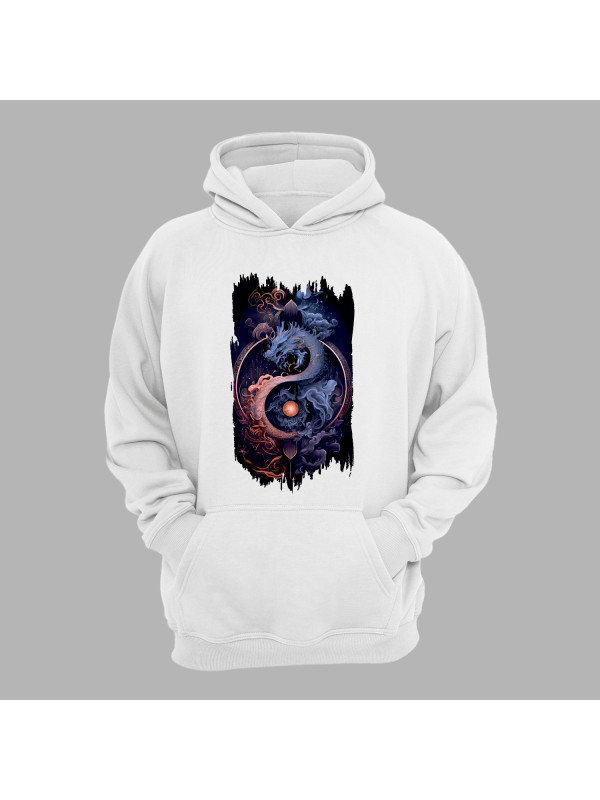 Худі з принтом "Дракон дня і ночі" (231008)