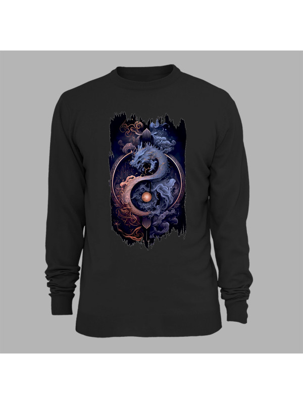 Світшот з принтом "Дракон дня і ночі" (231008)