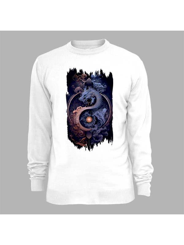 Світшот з принтом "Дракон дня і ночі" (231008)