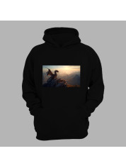 Худі з принтом "Дракон на горі на світанку" (231009)