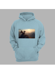 Худі з принтом "Дракон на горі на світанку" (231009)