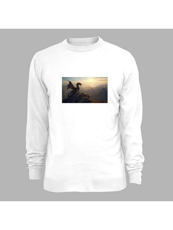 Світшот з принтом "Дракон на горі на світанку" (231009)