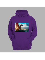 Худі з принтом "Дівчина з драконом на вершині в піднебессі" (231010)