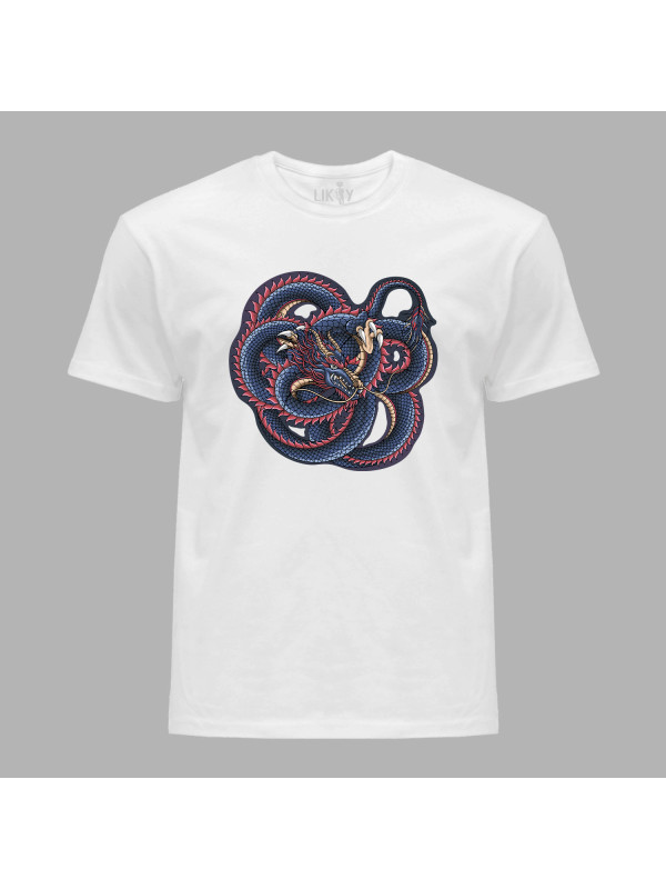 Футболка чоловіча з принтом "Заплутаний дракон" (231011)
