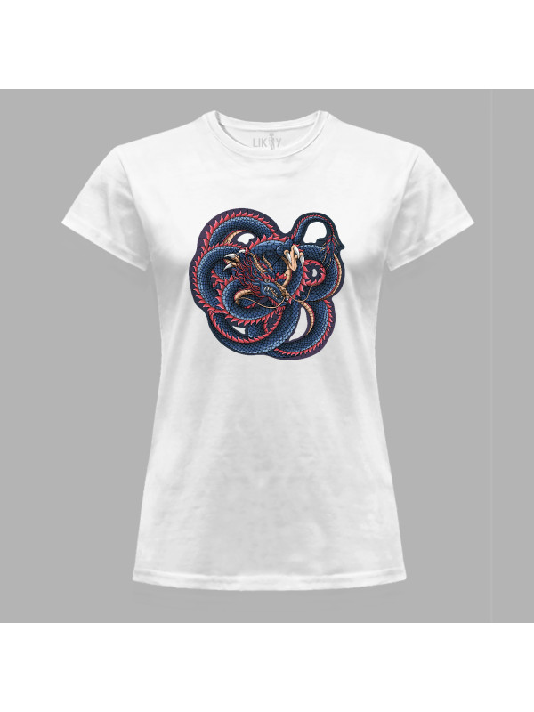 Футболка жіноча з принтом "Заплутаний дракон" (231011)