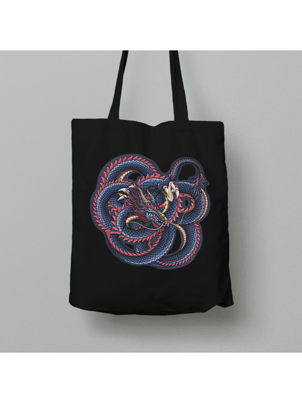 Екосумка шопер з бавовни 38х40см з принтом "Заплутаний дракон" (231011)