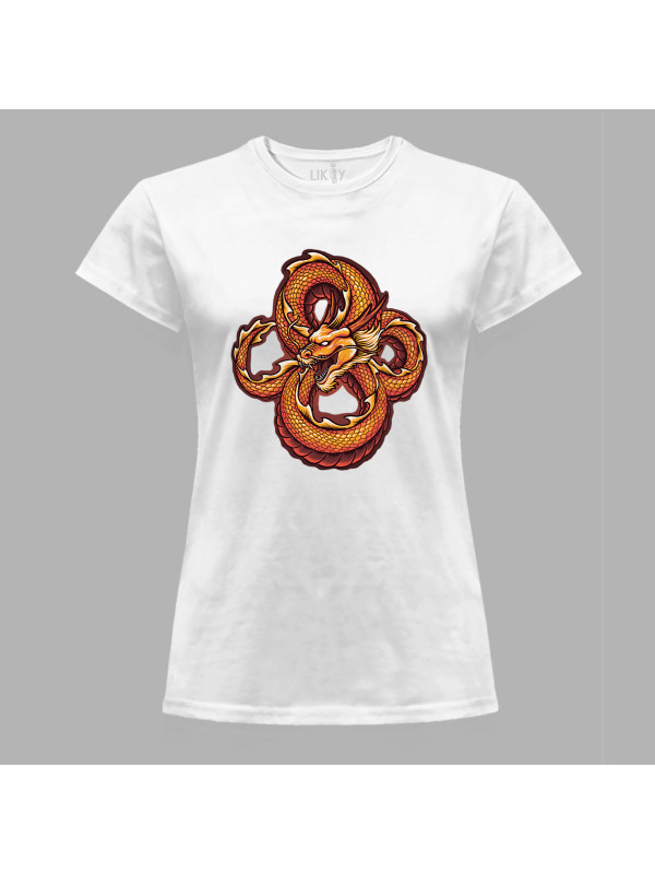 Футболка жіноча з принтом "Нескінченний дракон" (231013)