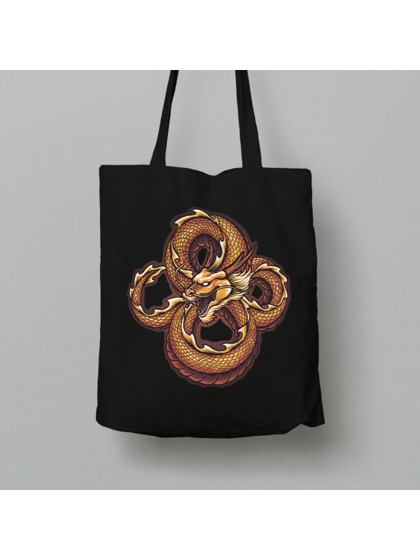 Екосумка шопер з бавовни 38х40см з принтом "Нескінченний дракон" (231013)