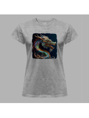 Футболка жіноча з принтом "Кольоровий дракон" (231014)