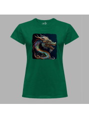 Футболка жіноча з принтом "Кольоровий дракон" (231014)