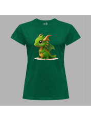 Футболка жіноча з принтом "Зелений дракончик" (231015)