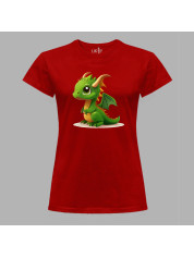 Футболка жіноча з принтом "Зелений дракончик" (231015)