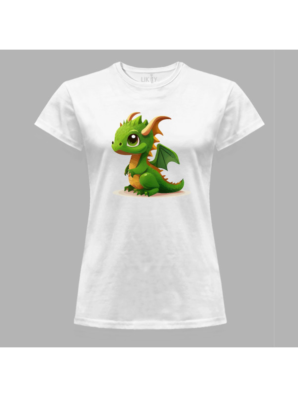 Футболка жіноча з принтом "Зелений дракончик" (231015)