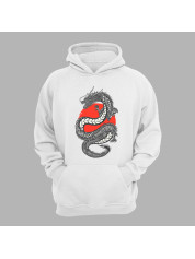 Худі з принтом "Дракон і червоне сонце" (231016)