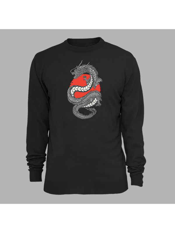 Світшот з принтом "Дракон і червоне сонце" (231016)