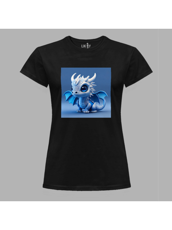 Футболка жіноча з принтом "Синій дракончик" (231017)